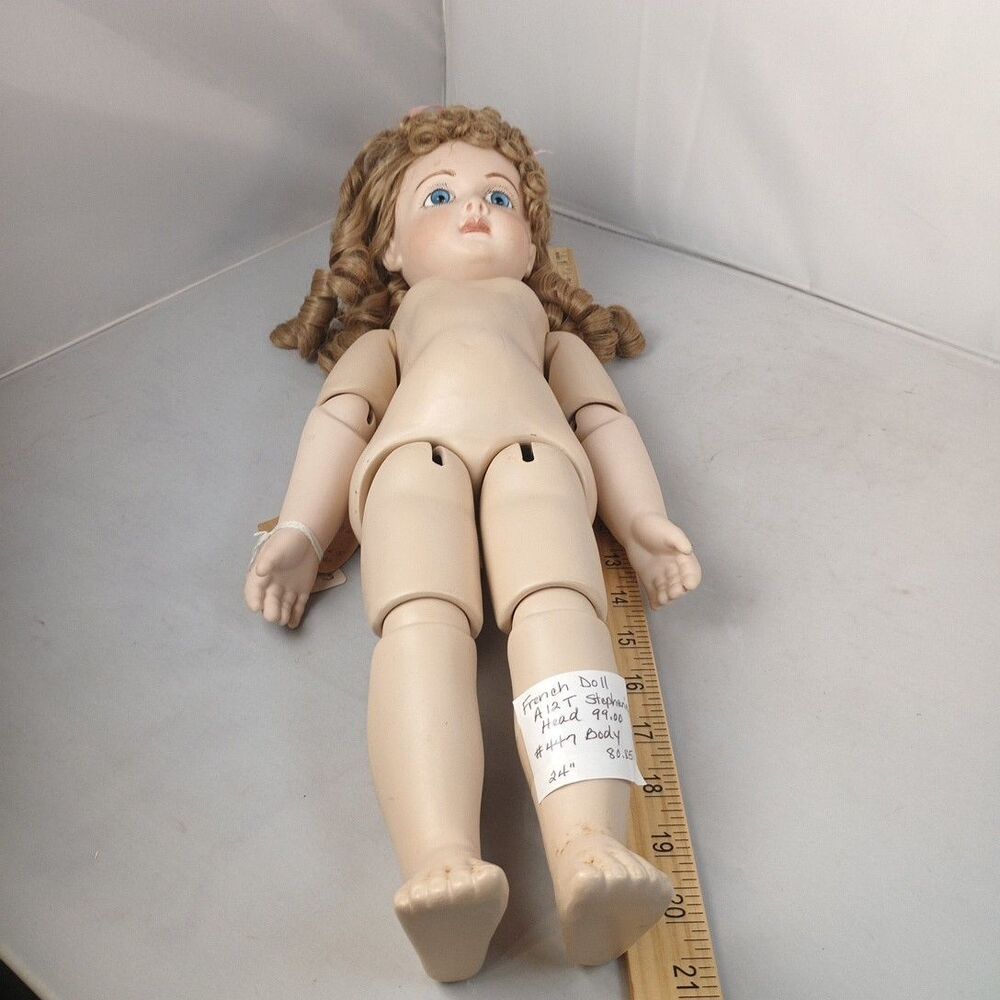 21" Tall Byron Molds 83 Composition Doll Body Jointed Lady Body Bisque Head Hair - Picture 10 of 11